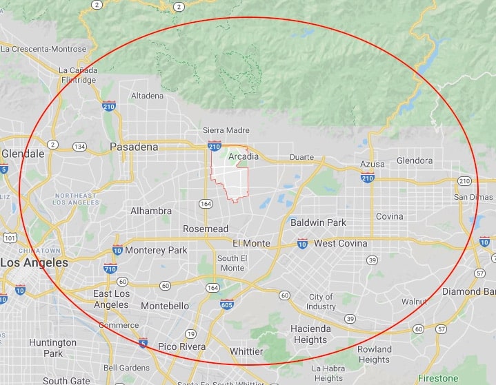 San Gabriel Valley Service Area Map