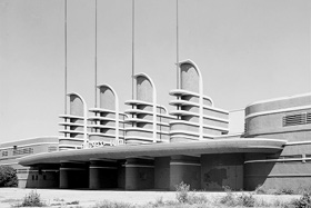 Streamline Moderne Design- The Pan Pacific Auditorium, Los Angeles, Wurdeman & Becket, 1935